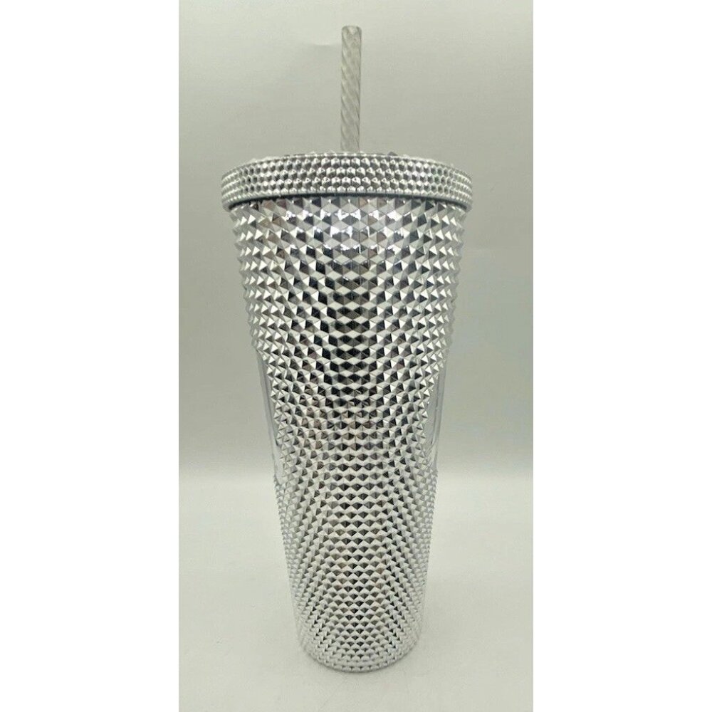 Disney Parks Mickey Silver Studded Starbucks Tumbler Cup Limited Edition 2021 - Picture 2 of 16
